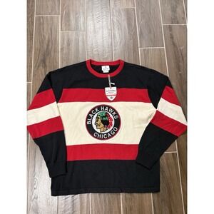 Chicago Blackhawks Barberpole Heritage Sweater Jersey Hillflint Throwback L
